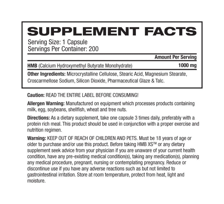 Hmb By Ronnie Coleman Supplement Facts