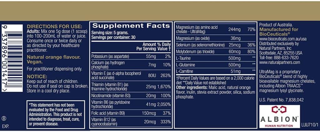 Bioceuticals Ultra Muscleze Ingredients | Bodytech Supplements