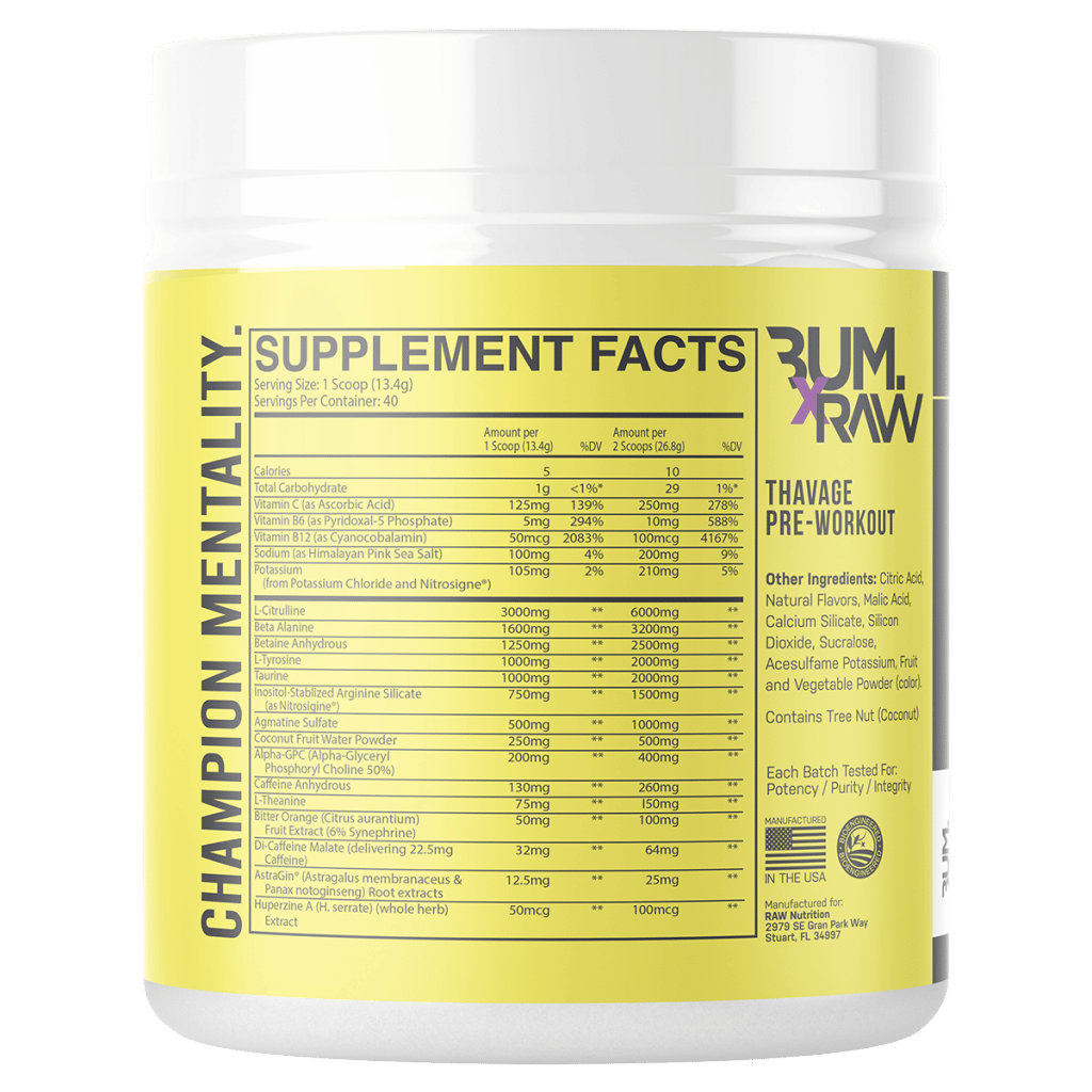 CBum Thavage Pre Workout Bodytech Supplements
