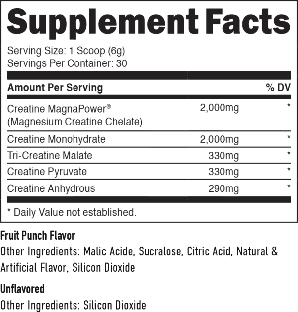 Creatine 5 By Staunch Nutrition Information