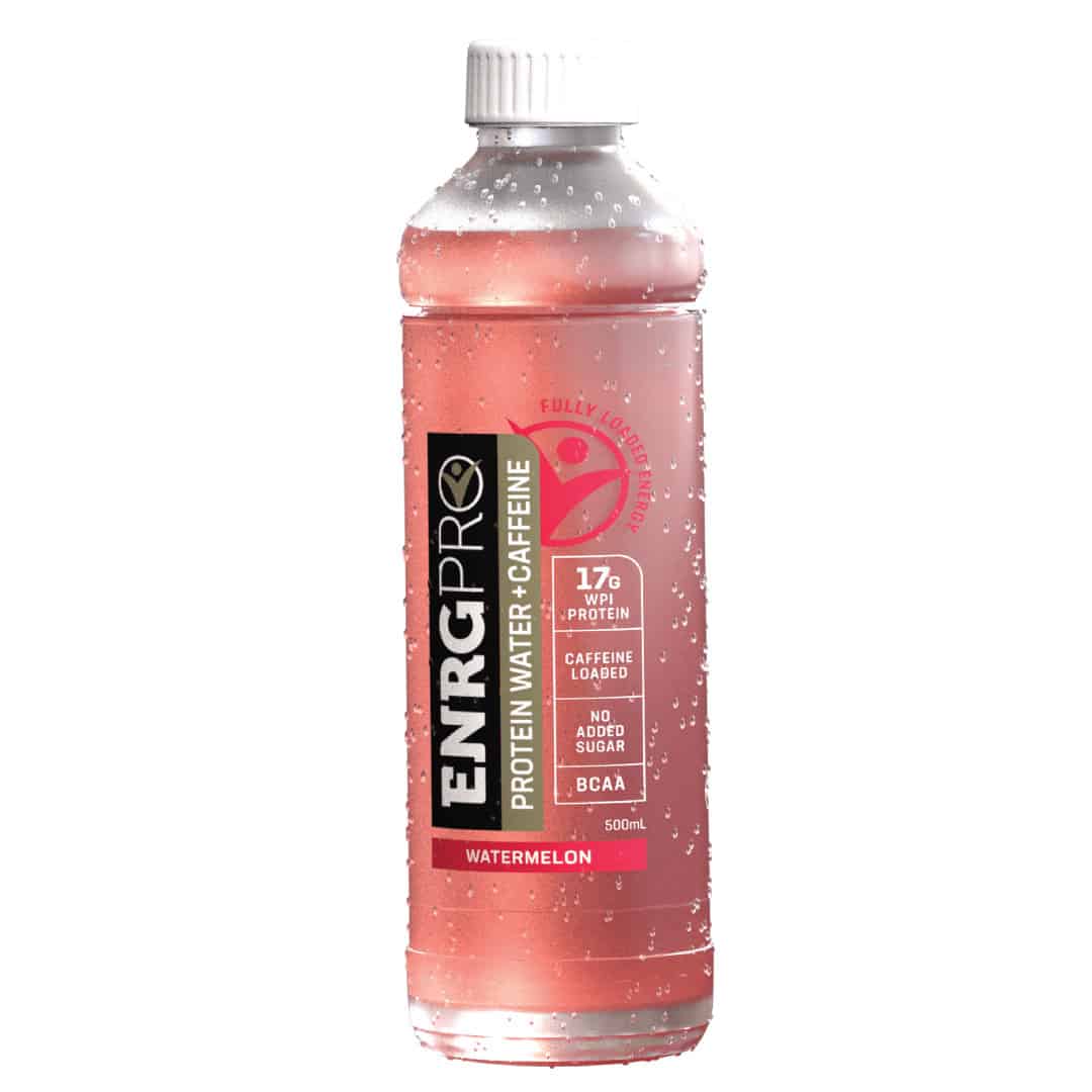 ENRGPROCAFFEINE Watermelon Bodytech Supplements ENRGPRO Protein Water + Caffeine bottle