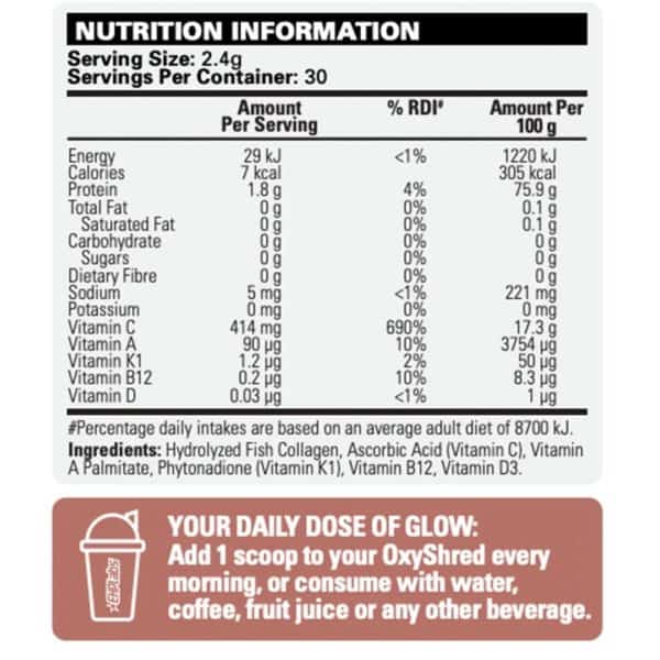 Oxyglow By Ehp Labs Nutritional Information | Bodytech Supplements