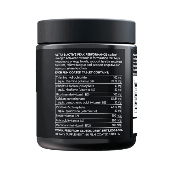 Pillar Ultra B Active 60Caps Side1 | Bodytech Supplements