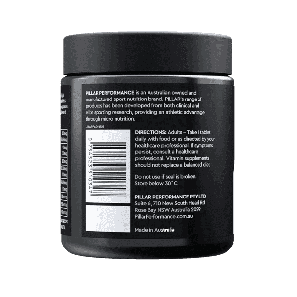 Pillar Ultra B Active 60Caps Side2 | Bodytech Supplements