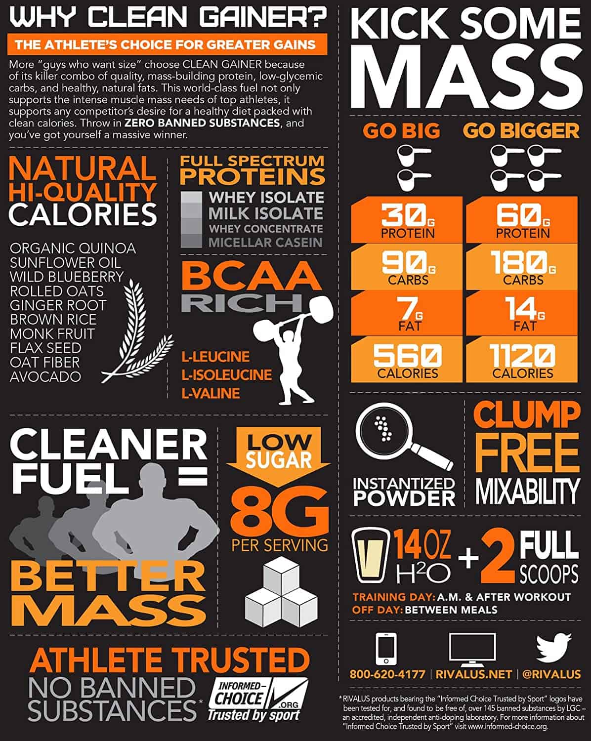 Clean Gainer By Rival Us Nutritional Info